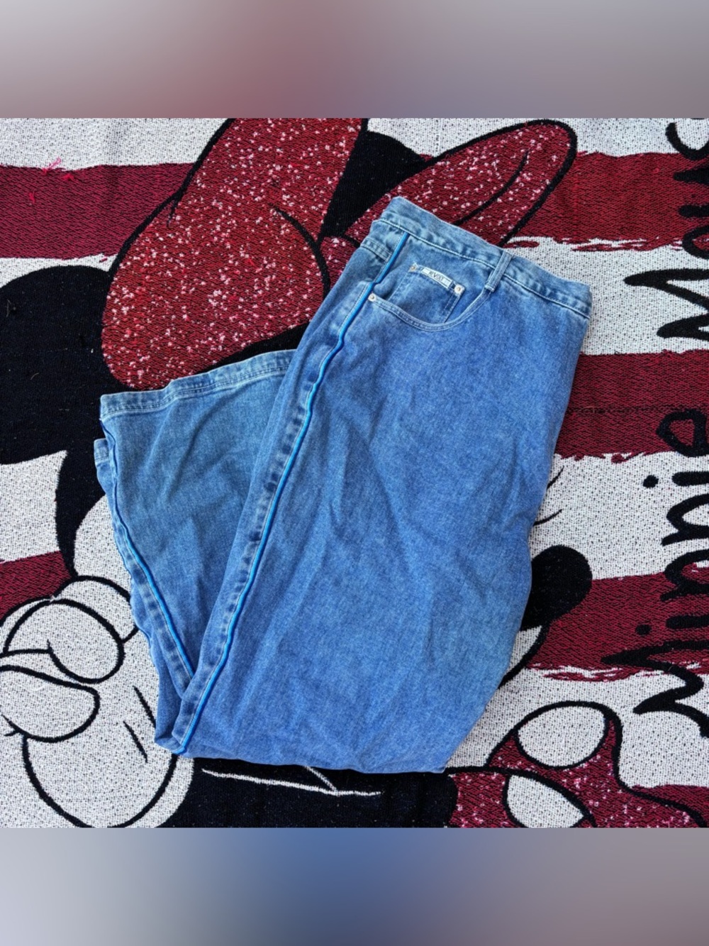 VINTAGE Y2K REVOLT CLOTHING SIDE STRIPE JEANS PLUS SIZE 26 RARE!!